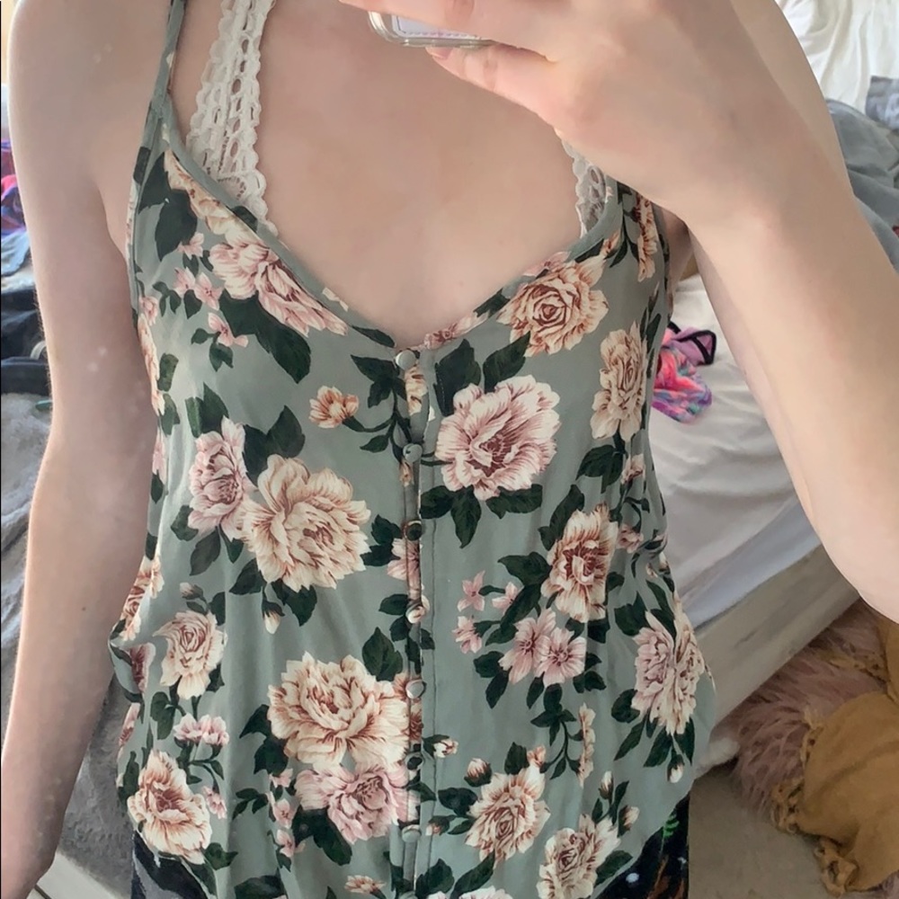 AEO floral tank